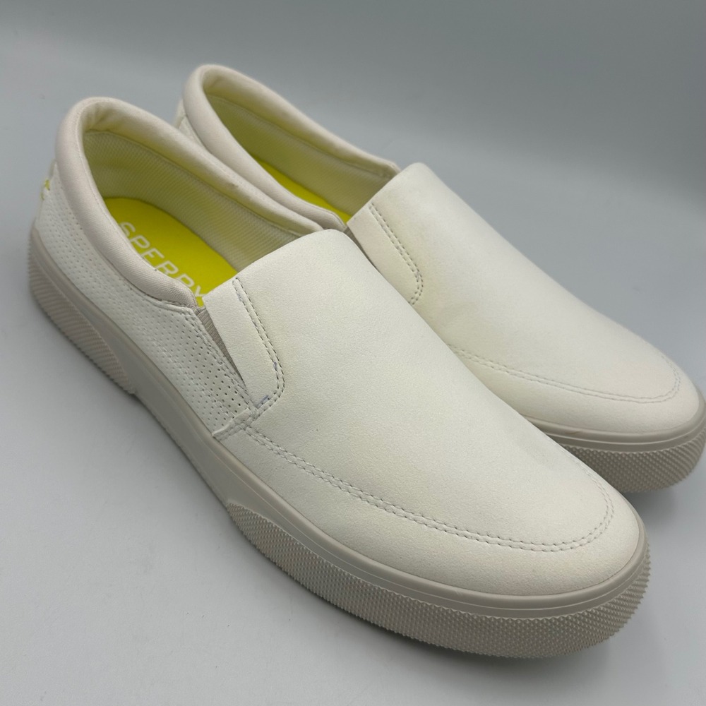 Sperry Halyard PlushStep Slip On Sneaker Shoes Mens 10M White Coastal Preppy NIB - Picture 10 of 14